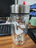 富光雙層玻璃杯 高硼硅玻璃泡茶杯 大容量帶茶隔水杯商務(wù)杯子男590ml 曬單實拍圖