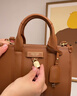 NINE WEST 玖熙戴妃包2024年新款斜挎包真皮輕奢女包高級感手提包七夕禮物 桃木深棕 曬單實(shí)拍圖