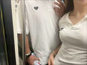 籬人歸特別的情侶裝短袖T恤男設(shè)計(jì)感POLO翻領(lǐng)辣妹短款上衣一長一短套裝 白色女款上衣+短褲+白色男款上衣 S 女S+男XL 曬單實(shí)拍圖