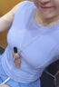 貞喜氣帶胸墊運動(dòng)背心女速干夏季薄款內搭外穿瑜伽服健身跑步鍛煉上衣 紫色【M碼】 曬單實(shí)拍圖