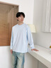 名創(chuàng)優(yōu)品（MINISO）長袖T恤男春秋款純棉圓領(lǐng)打底衫重磅男士白色大碼寬松休閑體恤潮 【220g重磅】白色 L /175(30天質(zhì)量問題全額退) 曬單實(shí)拍圖