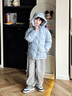 雪中飛兒童羽絨服2025新款女童簡(jiǎn)約面包服男童加厚洋氣保暖冬季羽絨外套 新霧藍(lán) 140 曬單實(shí)拍圖