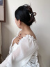 晚瑤高級感圓珠抓夾女2025新款發(fā)夾女后腦勺復(fù)古盤發(fā)鯊魚夾子大號發(fā)飾 大號咖色水鉆抓夾【13cm】 曬單實拍圖