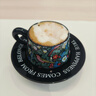 范爺家復古咖啡杯碟套裝陶瓷水杯高顏值馬克杯早餐牛奶杯伴手生日禮物 黑色花鳥(niǎo)-絲帶禮盒裝 曬單實(shí)拍圖