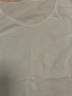 皮爾卡丹（pierre cardin）白色大v領(lǐng)t恤女短袖夏季2025新款棉麻寬松冰絲竹節棉正肩上衣 白色(純色) S 80-100斤 曬單實(shí)拍圖