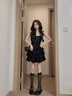 LPOX法式小香風(fēng)時(shí)尚女裝少女感吊帶抹胸A字裙小眾修身設(shè)計(jì)連衣裙女 a015# M 建議90-100斤 曬單實(shí)拍圖