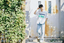 茵寶（Umbro）七夕禮物|【梓渝同款】短袖襯衫夏季復(fù)古休閑運(yùn)動上衣男女同款短T 雪花白 L 曬單實拍圖