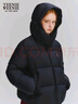 Teenie Weenie小熊女裝時尚冬季簡約學(xué)院風(fēng)羽絨服連帽款短款面包服 黑色 S (160) 曬單實拍圖