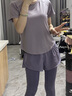 百思絨夏季薄款透氣戶外速干運動套裝女健身服 黑色上衣+黑色長褲 XL 曬單實拍圖
