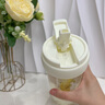 威爾基水杯女生高顏值ins吸管杯男士塑料杯子學生上學飲水便攜夏天水杯 白色600ml【茶倉+提手繩】 曬單實拍圖