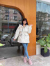 鴨鴨中長(zhǎng)款羽絨服女士2025年冬季新款收腰連帽時(shí)尚保暖顯瘦派克服外套 酒紅色 M (建議110-125斤) 曬單實(shí)拍圖