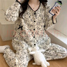 柔曼綺雙層純棉紗布春夏月子服哺乳套裝薄款孕婦睡衣 RSY-60014 L(建議100-125斤) 曬單實(shí)拍圖