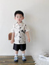 班喜迪男童夏裝套裝2026新款帥氣寶寶短袖襯衫嬰兒薄款褲子夏季兒童衣服 米色 100 曬單實(shí)拍圖