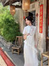 緋垚國風新中式連衣裙旗袍流蘇繡花女夏季韻味少女不規(guī)則收腰長裙子 【米白色（流蘇款）】 L 曬單實拍圖