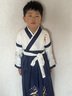 兒童古裝漢服國學(xué)服中國風(fēng)小學(xué)生朗誦三字經(jīng)弟子規(guī)開筆禮演出服裝 云飛鶴直袖藍色【男女同款】 120 cm 曬單實拍圖