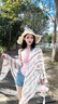 結(jié)盟者民族風(fēng)披肩斗篷女外套云南麗江大理旅游套袖披風(fēng)外搭新疆西藏穿搭 民族風(fēng)套衣鏤空披肩【白色】 曬單實(shí)拍圖