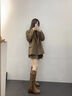 達芙妮廢土風西部新疆堆堆靴子女夏秋2025新款流蘇短靴復古粗跟騎士靴 卡其色【短筒款】 37 曬單實拍圖