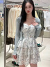 FEISIMI夏季2025新款法式連衣裙女裝衣服夏天小個(gè)子顯瘦套裝兩件套裙子 吊帶裙+開衫 M 曬單實(shí)拍圖