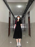 衣然呈品黑色連衣裙女小個(gè)子2025夏季新款赫本風(fēng)高級(jí)感黑裙顯瘦法式長裙女 黑色 M 【建議95-110斤】 曬單實(shí)拍圖