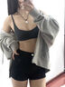 天蠶運(yùn)動(dòng)內(nèi)衣女夏薄款無痕隱形小胸聚攏低胸方領(lǐng)粉底液無鋼圈內(nèi)衣套裝 煙雨灰套裝[輕運(yùn)動(dòng)款] L 80A80B的小姐姐 曬單實(shí)拍圖
