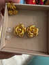 六福珠寶足金山茶花5D硬金工藝黃金耳釘耳飾送禮 計價(jià) A01TBGE0005 6.77克(含工費1273元) 配硅膠耳堵 曬單實(shí)拍圖