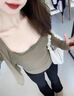 FitonTon高腰喇叭褲女顯瘦松緊腰馬蹄褲垂感彈力休閑褲黑色微喇褲 曬單實(shí)拍圖