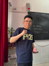 F426國(guó)潮牌新款寬松休閑美式街頭亂線(xiàn)流蘇短袖T恤 藏青色 L 曬單實(shí)拍圖