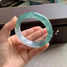 緬甸冰種晴水翡翠手鐲飄花圓條貴妃玉鐲a貨正品飄綠花玉石女款 曬單實(shí)拍圖