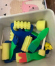 美邦祈富 兒童海綿印章拓印棒工具幼兒園涂鴉顏料畫刷美術繪畫套裝17件套裝  曬單實拍圖