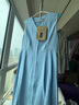 PORTS寶姿 商場同款新品女裝氣質(zhì)無袖V領(lǐng)撞色連衣裙LL8D188KCY008 天藍色 XL (10) 曬單實拍圖
