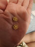 六福珠寶福滿傳家足金花間綠茵四葉草鎏彩工藝珍珠黃金耳釘計(jì)價(jià)F21G0017DS 4.68克(含工費(fèi)992元) 配硅膠耳堵 曬單實(shí)拍圖