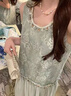 羅蒙（ROMON）高端亞麻棉麻無袖背心連衣裙女夏新款高級(jí)感海邊度假顯瘦雪紡長(zhǎng)裙 藍(lán)色 M  （100斤以內(nèi)） 曬單實(shí)拍圖