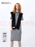 MO&Co.連帽披肩MC刺繡黑白條紋連衣裙兩件套氣質(zhì)設計感裙子女摩安珂 黑白條色-第1批 L 170 曬單實(shí)拍圖