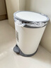 品彩2025新款緩降靜音垃圾桶客廳臥室廚房腳踩衛生間辦公室加厚紙簍筒 加厚11L【二代升級】灰白 曬單實(shí)拍圖