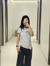 UR2025春季新款女裝復(fù)古休閑水洗闊腿牛仔長(zhǎng)褲UWM850061 靛藍(lán) 27 曬單實(shí)拍圖