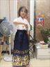 美吟兮馬面裙女童長(cháng)袖春秋季兒童織金緞面漢服古風(fēng)套裝女孩中國風(fēng)古裝 酒紅色套裝（長(cháng)袖+馬面裙）+項鏈 130 曬單實(shí)拍圖