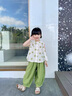 G.DUCKKIDS小黃鴨童裝兒童衣服女童套裝夏季2024新款小女孩飛袖山本褲兩件套 圓點娃娃衫套裝 120 (建議110cm  6-7歲左右)c 曬單實拍圖