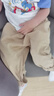 嘟嘟家兒童休閑褲秋裝男童純棉褲子女童長(cháng)褲秋季衣服寶寶寬松童裝春秋款 卡其色 110 曬單實(shí)拍圖