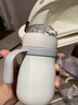 英氏（YEEHOO）嬰兒鴨嘴保溫學飲杯兒童寶寶幼兒園水杯小月齡6個月以上防嗆 保溫杯【鴨嘴頭+吸管頭】+杯套 曬單實拍圖