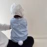 班喜迪嬰兒衣服套裝秋裝洋氣嬰幼兒連體衣超萌寶寶外出服春秋背帶褲爬服 藍(lán)色 80cm 曬單實(shí)拍圖