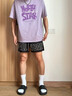 名創(chuàng)優(yōu)品（MINISO）涼感t恤男短袖夏季潮流設計感字母體恤青少年抗菌親膚索羅娜半袖 藤蘿紫(mt北極星) L /175(推薦120-140斤) 曬單實拍圖