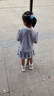 E·LAND KIDS衣戀【博主同款】芭蕾系列夏季新品女童學院風襯衫短裙套裝 M/Grey麻灰色/18 120 cm 曬單實拍圖