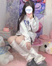 DUTRIEUX堆堆襪套純色襪子女春秋針織喇叭闊腿y2k辣妹亞文化腿套jk長(zhǎng)襪 白色 曬單實(shí)拍圖