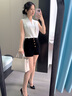 晨芙職業(yè)無(wú)袖V領(lǐng)襯衫女夏季高級感西裝內搭背心打底衫上衣雪紡白襯衣 白色襯衫(0081褶皺款) L 建議100-108斤 曬單實(shí)拍圖