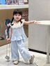 迪士尼寶寶女童套裝夏季無袖花邊2025洋氣新款中小童寶寶夏裝背心兒童兩件套 藍(lán)色 100 建議90-100cm1歲半-2歲 曬單實拍圖