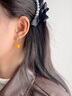 蔓頌棠黃色耳環(huán)蜜蠟單珠耳墜女生琥珀玄學(xué)耳飾新中式國風(fēng)竹子耳釘女竹燦 【雞油黃蜜蠟】竹燦耳墜 曬單實(shí)拍圖