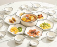 叮旦陶瓷碗碟套裝家用拼盤餐具組合創(chuàng)意六角盤子擺盤團(tuán)圓聚餐碗盤碗筷 六角拼盤6個(gè)+飯碗6個(gè)+湯碗+湯勺 曬單實(shí)拍圖