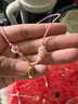 999足銀拉布布labubu純銀項(xiàng)鏈DIY繩吊墜泡泡瑪特銀吊墜女七夕禮物 金拉布布+花花漸變粉繩 曬單實(shí)拍圖