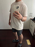 馬登工裝華夫格重磅t恤男美式復古老錢風正肩半袖衫男款夏季男士短袖 米色 【cleanfit/輕奢高級感】 XL (180) 【順豐24h速發(fā)】 曬單實拍圖