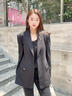 Laurèl【綿羊毛】25秋新款立裁修身收腰西裝女LWD363T00700 經(jīng)典黑 S 曬單實拍圖
